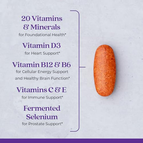Multivitamínico Masculino 50 Plus para Cérebro, Coração, Digestão e Próstata – 60 Cápsulas - New Chapter