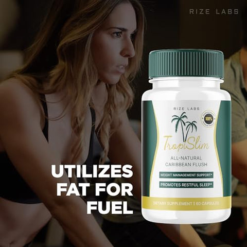 rize labs - (Tropical) Tropislim Oficial, Tropislim Flush Natural do Caribe, Suplemento para Perda de Peso, Cápsulas Tropislim para Mulheres, Estilo de Vida Saudável Corpo Mais Magro, Avaliações Tropicais