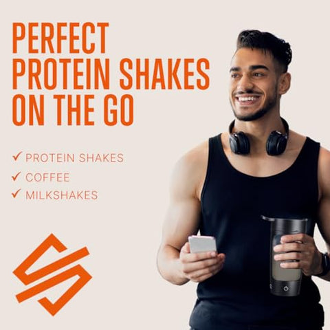 Garrafa Shaker Elétrica 22 Oz – Liquidificador Automático Recarregável para Shake de Proteína, à Prova de Vazamentos - SQUATZ