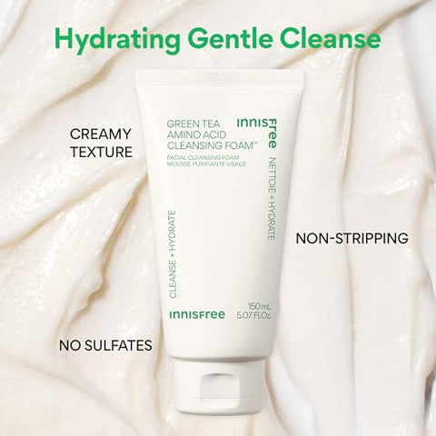 Kit de Rotina innisfree Hydration Heroes com Chá Verde: Sérum, Cleanser, Toner e Creme (Embalagem Pode Variar) – Cuidados com a Pele Coreanos