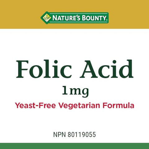 Nature's Bounty - Nature’s Bounty Ácido Fólico 1 mg 150 Comprimidos (Embalagem Pode Variar) – Comprar Online | Ácido Fólico para Saúde | Nature’s Bounty