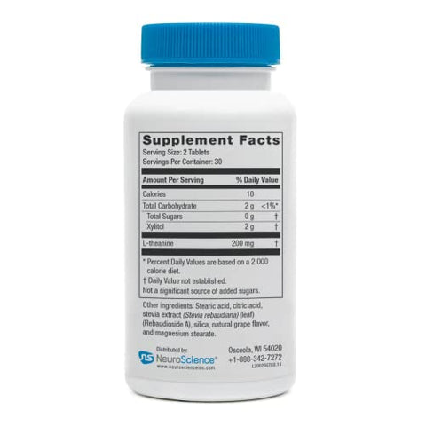 GABA Trex – Comprimidos Mastigáveis de L-Teanina para Reduzir o Estresse – 60 Unidades - NeuroScience