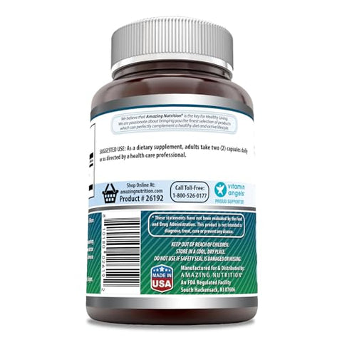 Amazing Nutrition - Amazing Formulas NAC – Suplemento de N-Acetil-L-Cisteína | 600 mg por Porção | 250 Cápsulas | Livre de Transgênicos | Sem Glúten | Fabricado nos EUA
