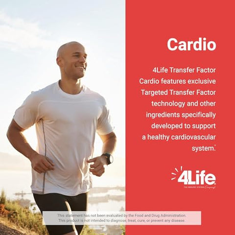 Transfer Factor Cardio – Suporte Sistêmico Direcionado com Ginkgo Biloba, Alho, Arroz de Levedura Vermelha e Resveratrol – 90 Cápsulas - 4Life