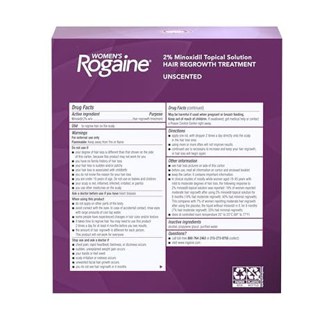 Solução Tópica 2%% Minoxidil para Queda e Afinamento Capilar Feminino 60ml | Tratamento Capilar Eficiente - Rogaine