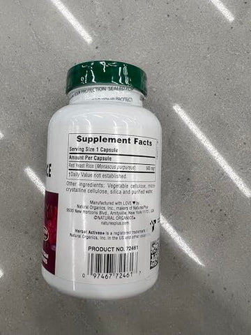 Herbal Actives Red Yeast Rice – 600 mg, 120 Cápsulas Veganas – Vegetariano, Sem Glúten – 120 Porções - Natures Plus