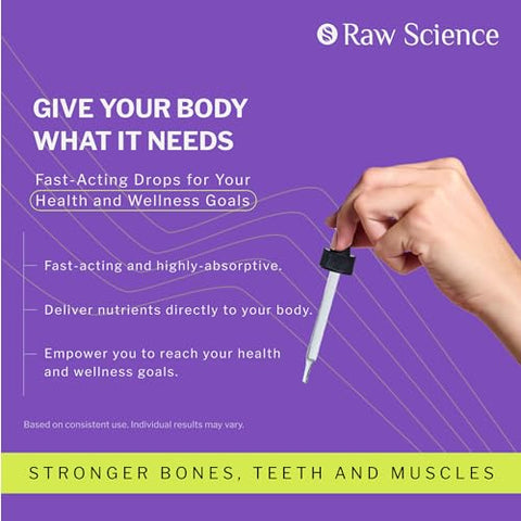 S RAW SCIENCE - Gotas de Vitamina D Líquida – Vitamina D3 10000 UI para Absorção Rápida – Auxilia na Saúde Óssea Forte