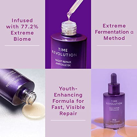 Time Revolution Night Repair Ampola Facial (5ª Geração) – Cuidados Intensivos e Radiância com Probióticos Noturnos, 50ml - MISSHA