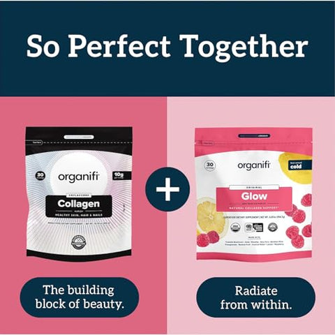 Colágeno em Pó – Cabelos mais Cheios, Unhas mais Fortes e Pele Radiante – Repõe e Reconstrói seu Corpo – Livre de Glúten, Lactose e Soja – Colágeno Hidrolisado Multi Colágeno - Organifi
