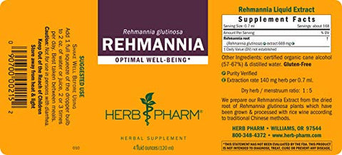 Extrato Líquido de Rehmannia – 118 ml – Marca Herb Pharm - Herb Pharm