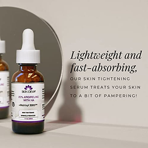 Serum Argireline 20%% com Matrixyl 3000 Ácido Hialurônico Puro Redutor de Rugas Profundas Anti Envelhecimento Tonifica a Pele e Estimula Peptídeos de Colágeno para o Rosto - SKIN DEVA