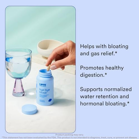 Bye Bye Bloat, Enzimas Digestivas | Alívio de Inchaço para Mulheres | Ajuda a Reduzir Gases - Love Wellness