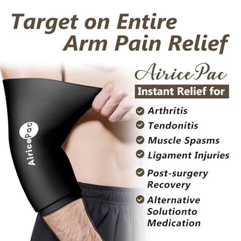 AiricePac - Elbow Ice Pack para Tendinite e Manga de Compressão para Epicondilite – Alívio e Recuperação
