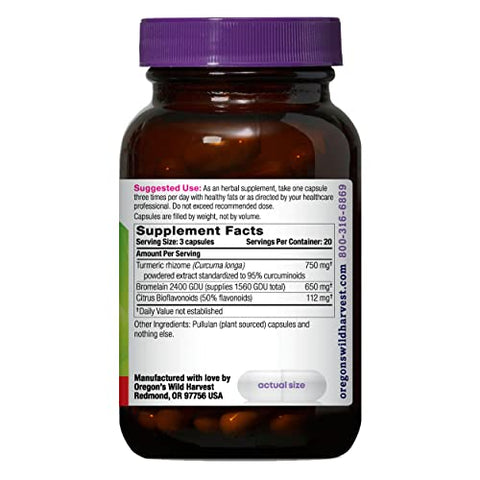 Oregon's Wild Harvest - Oregon’s Wild Harvest TurmeriPro™ Cápsulas, Suplementos Herbais Não-OGM, 60 Unidades
