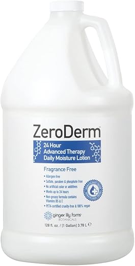 Botanicals ZeroDerm Loção Hidratante Diária Avançada 24 Horas, Livre de Alérgenos, 100% Vegana - Ginger Lily Farms