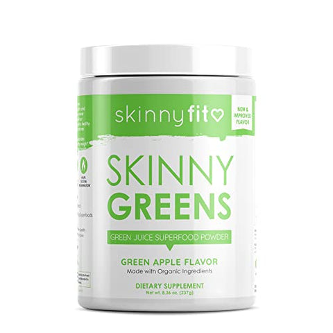 Skinny Greens: Pó Superfood de Suco Verde, Sabor Maçã Verde, Energia Natural – 100g - SkinnyFit