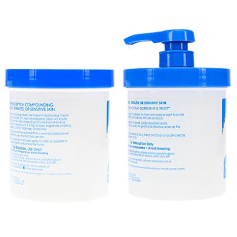 Vanicream Creme Hidratante para Pele com Dosador de Bomba e Pote Extra, Combo Pack de 454g Cada