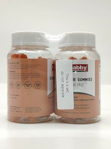 GREABBY - Gomas de Berberina 1200mg com Canela do Ceilão, Cardo Mariano, Suplemento de Berberina sem Açúcar, Suporte para a Função Imunológica, 120 Gomas de Pectina para 2 Meses de Fornecimento
