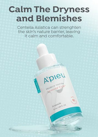 A'PIEU - Ampola Facial A’PIEU Madecassoside Tetrasome Cica 50ml – Ampola Madecassoside Aprimorada, Proteção Avançada para a Pele, Tecnologia Tetrasome, Aplicação Suave, 3x