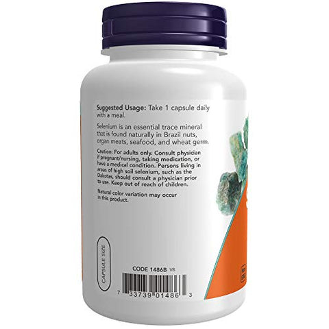 NOW Foods - Now Foods Selênio 200 mcg VCaps, 180 Unidades (Pacote com 2) – Selênio Antioxidante para Saúde e Bem-Estar | Comprimidos Vegetarianos | Embalagem Econômica