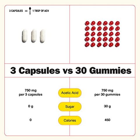 Apple Cider Vinegar True Energy Capsules – 6 Vitaminas B – Sem Cafeína – 750mg de Ácido Acético – Gerenciamento de Peso – Não-OGM, Vegano, Sem Glúten, Sem Açúcar – (90 Cápsulas) - Bragg