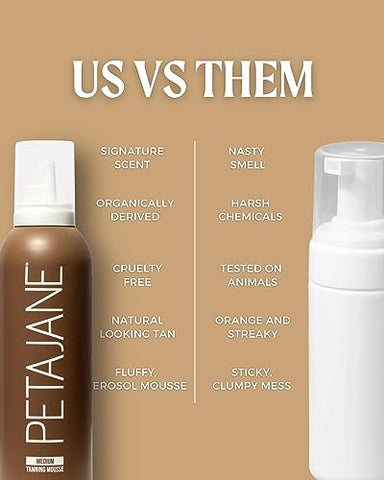 Peta Jane - Mousse Autobronzeador Médio 200ml – Natural, Sem Listras, Leve e Orgânico