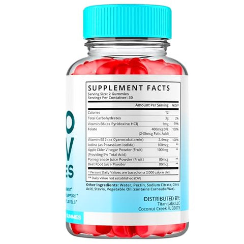 Titan Labs - Keto Genesis ACV Gummies – Suplemento de Vinagre de Maçã em Gomas 1000MG Fórmula Avançada de Vitaminas – KetoGenesis ACV Gummies Keto Supplement