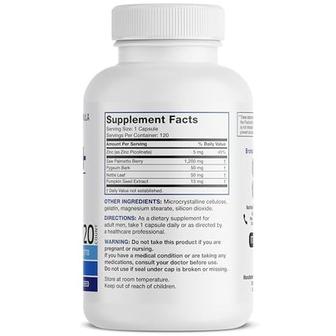 Suporte à Saúde da Próstata com 120 Cápsulas – Fórmula Avançada - Bronson