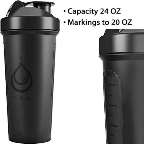 diliqua - Conjunto de 6 Garrafas Shaker para Misturas de Proteína | Livre de BPA | Marca do Produto