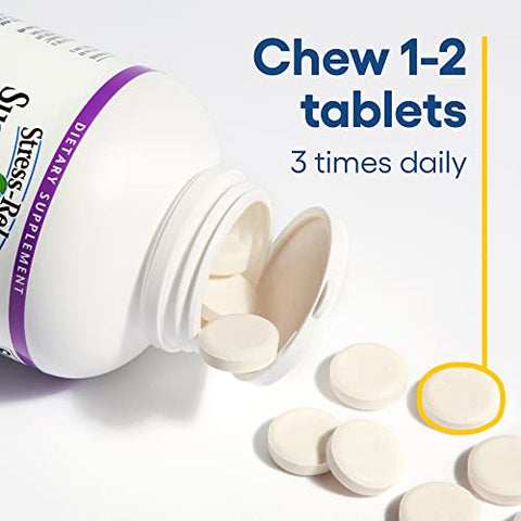 Stress-Relax Chewable Suntheanine L-Theanine 100 mg: Suporte para o Estresse Não Sonolento, Calma Mental e Relaxamento, Sabor de Frutas Tropicais, 60 Comprimidos - Natural Factors
