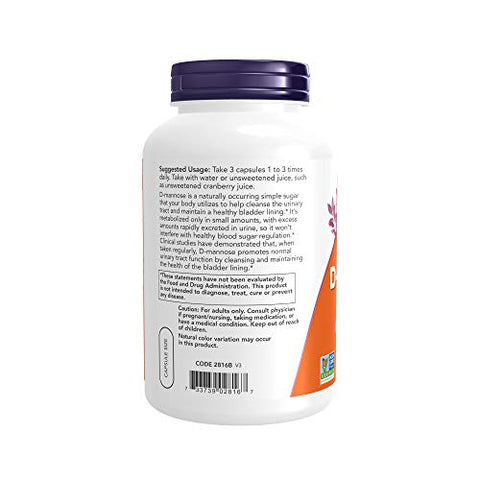 NOW - Now Foods D-mannose 500 mg – 240 Cápsulas Vegetais | Comprar Online | Saúde e Bem-estar