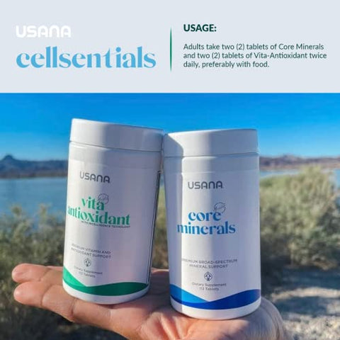 CellSentials – Minerais Essenciais e Antioxidante Vita com Tecnologia InCelligence para Apoiar a Saúde Total do Corpo* – 112 Comprimidos por Frasco – Fornecimento de 28 Dias - USANA
