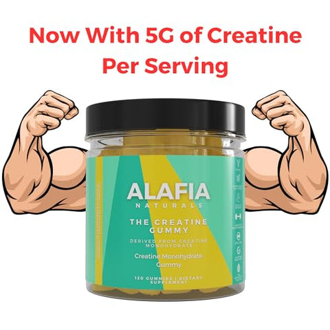 Gomas de Creatina Monohidratada Sem Açúcar 5g para Homens - Alafia Naturals