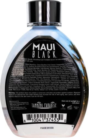 TANNING PARADISE - Tanning Paradise Maui Black Lotion – Autobronzeador Instantâneo Escuro Natural com Óleo de Coco e Hidratação de Aloe – Proteção para Tatuagens 400ml