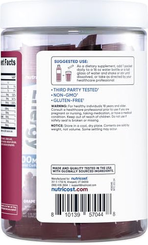 Energy Complex Stickpack (20 Porções) Sabor Uva – Sem Glúten e Não-OGM - Nutricost