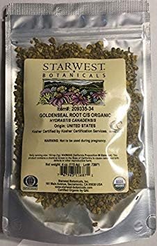Starwest Botanicals - Raiz de Goldenseal Orgânica C/S – 113g –