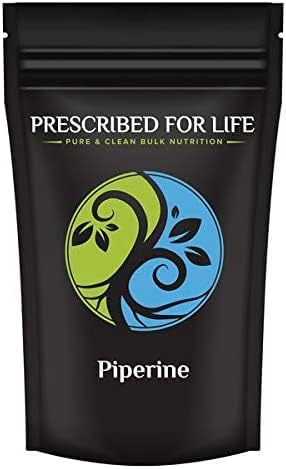 Piperine em Pó Prescribed For Life | Extrato de Pimenta Preta 95%% | Aumenta Absorção de Nutrientes | Sem Glúten, Vegano, Não-OGM | Antioxidante Natural (14 g)