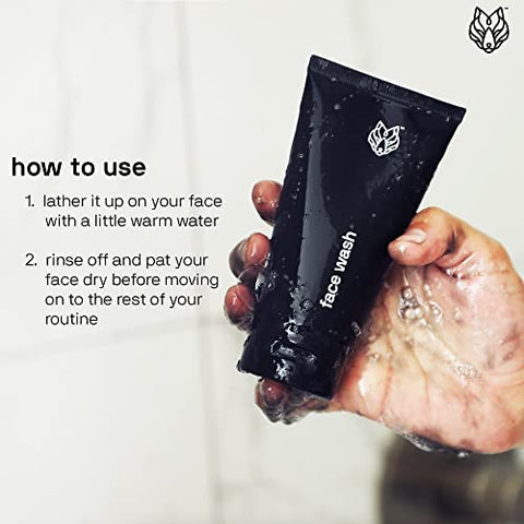 Sabonete Facial em Pó de Carvão para Homens – 150 ml, 2 Unidades – Limpeza Facial Remove Impurezas Indesejadas da Pele - Black Wolf