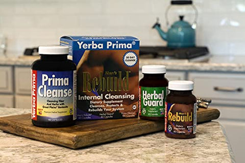 Kit Yerba Prima Cleanse Men Rebuild – 30 Dias de Limpeza Interna para Homens – Próstata – 30 Dias de Suplementos de Limpeza Interna Específicos para Homens