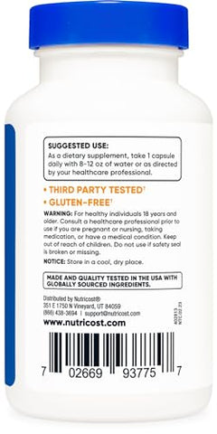 N-Acetyl L-Tyrosine (NALT) 350mg – 120 Cápsulas (3 Frascos) – Livre de Glúten, Não-OGM - Nutricost