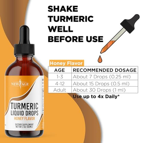 NEW AGE - Gotas Líquidas de Cúrcuma Curcumina – Articulações Naturais – 30ml
