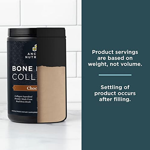 Colágeno em Pó de Caldo de Osso, Chocolate, Peptídeos de Colágeno Hidrolisado, Suporte para Pele e Unhas, 30 Porções, 18,6g - Ancient Nutrition
