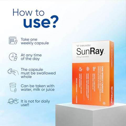 Sunray – Vitamina D3 – Calcifediol 75 mcg – Dose Semanal - Immunotec