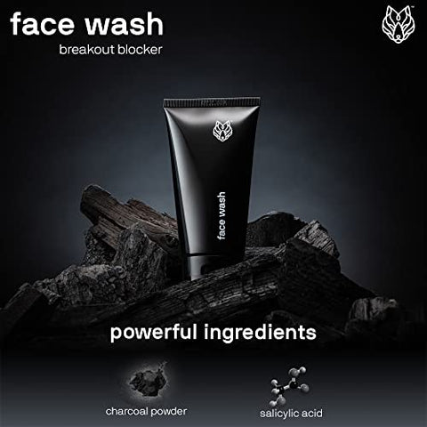 Sabonete Facial em Pó de Carvão para Homens – 150 ml, 2 Unidades – Limpeza Facial Remove Impurezas Indesejadas da Pele - Black Wolf