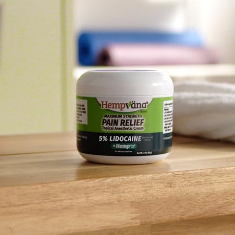 Creme Alívio Máximo 5%% Lidocaína, Forte, Numbs Nervos Irritados para Alívio Rápido Anorretal, Não Oleoso, Alívio Duradouro, AS-SEEN-ON-TV - Hempvana