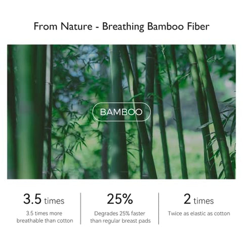 Almofadas de Amamentação Descartáveis de Fibra de Bambu, 100%% Fibra de Bambu, 100%% Biodegradáveis, Reduzem Emissões de Carbono, para Pele Sensível, Embaladas Individualmente (120 Unidades) - Momcozy