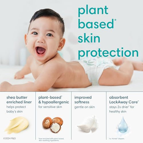 Fraldas Pampers Pure Protection Recém-Nascido – Tamanho 0, 76 Unidades, Fraldas Descartáveis Premium Hipoalergênicas para Bebês (Embalagem Pode Variar)