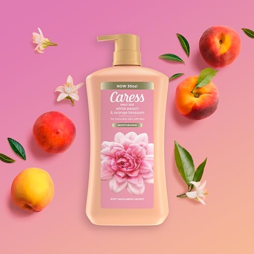 Body Wash com Pump, Seda Diária Pêssego Branco – 250ml - Caress