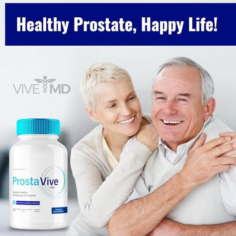 VIVE MD - ProstaVive – Cápsulas para Saúde da Próstata, Força Máxima, Natural – Suporte Normal