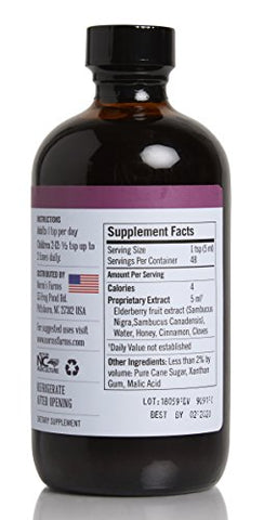 Norm's Farms - Norm’s Farms Xarope de Sabugueiro Preto e Extrato de Sabugueiro Preto – Suporte Natural ao Sistema Imunológico – 2 Recipientes de 240 ml